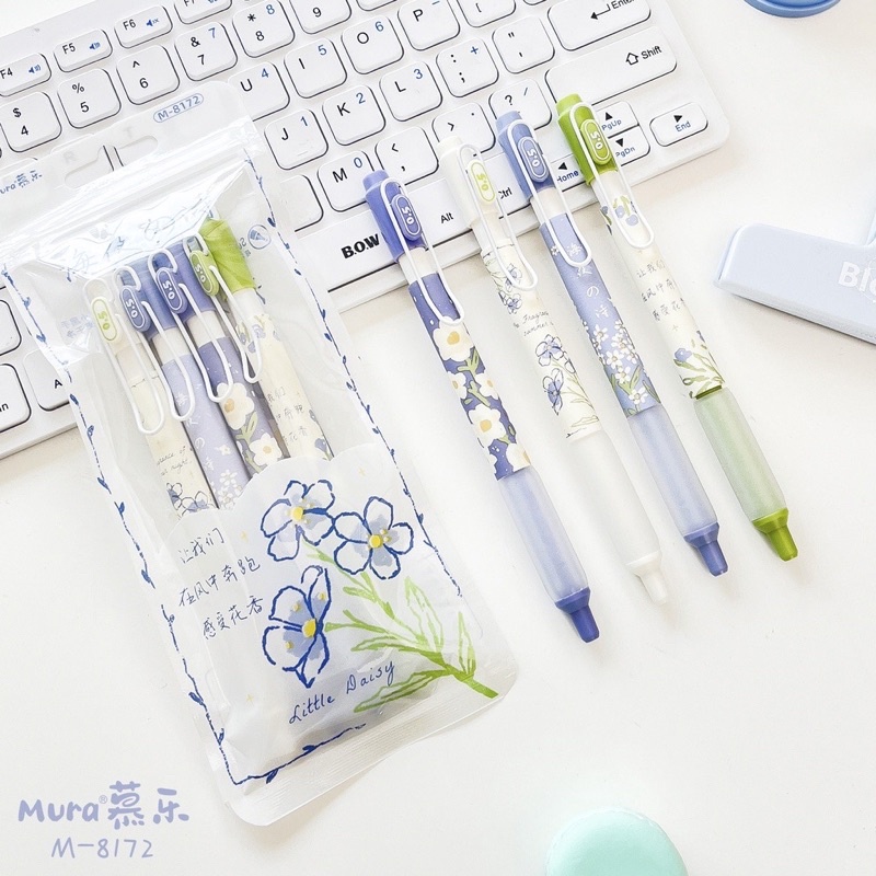 [ M-8172 ] BÚT MURA LITTLE DAISY MỰC ĐEN RA ĐỀU, VIẾT SIÊU ÊM