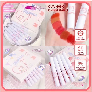  Set 6 Thỏi Son Kem Màu Nhung Lì DA4942 DANMOLU Son Không Thấm Nước Thiết Kế Hoạt Hình 