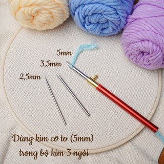 (bảng 2/2 cũ) Len 3mm Punch Needle