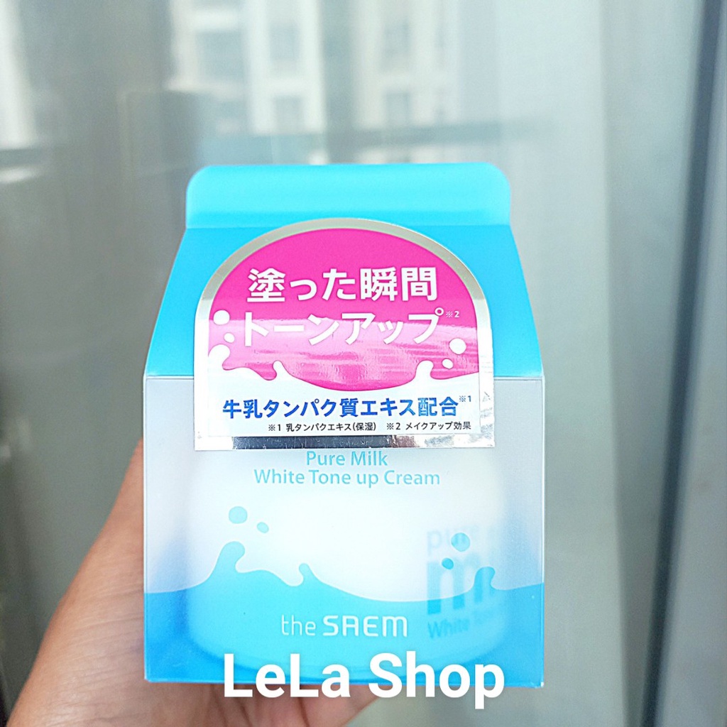 Kem Dưỡng Trắng Nâng Tông Da the SAEM Pure White Milk Tone Up Cream 50ml