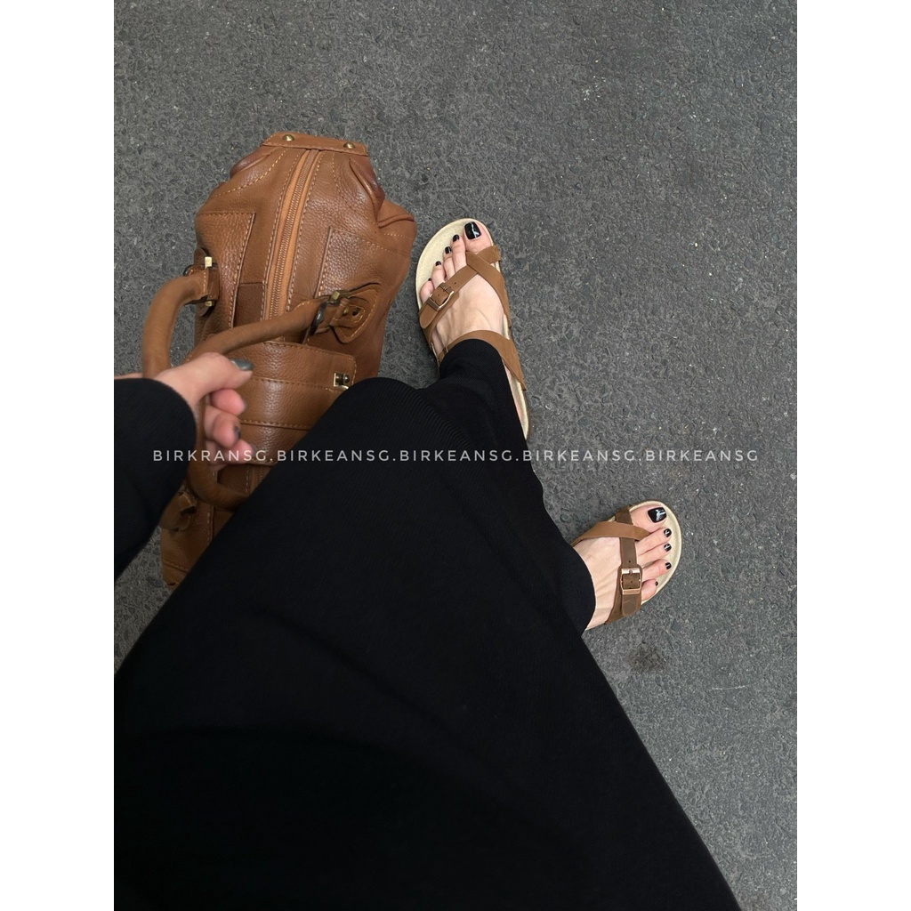 - DÉP XỎ NGÓN DA BÒ THẬT MÀU NÂU UNISEX