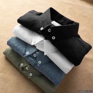 Áo sơ mi linen dài tay cổ button - down btm - 1.441.4 - BTM Studios