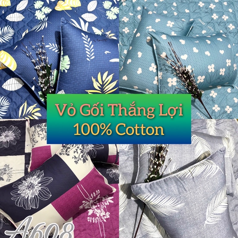vỏ gối, áo gối Thắng Lợi cotton (in logo ) thoáng mát (ảnh thật)
