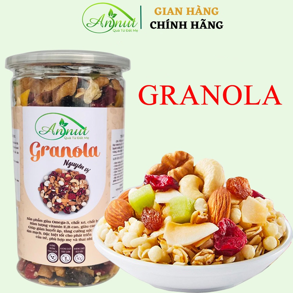 Granola siêu hạt yến mạch AnNut, ngũ cốc granola giảm cân không đường