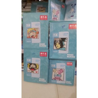 Tranh Lego Lắp Ráp Mô Hình Đồ Chơi Các Nhân Vật Luffy One-piece, Naruto, Gấu Bearbrick