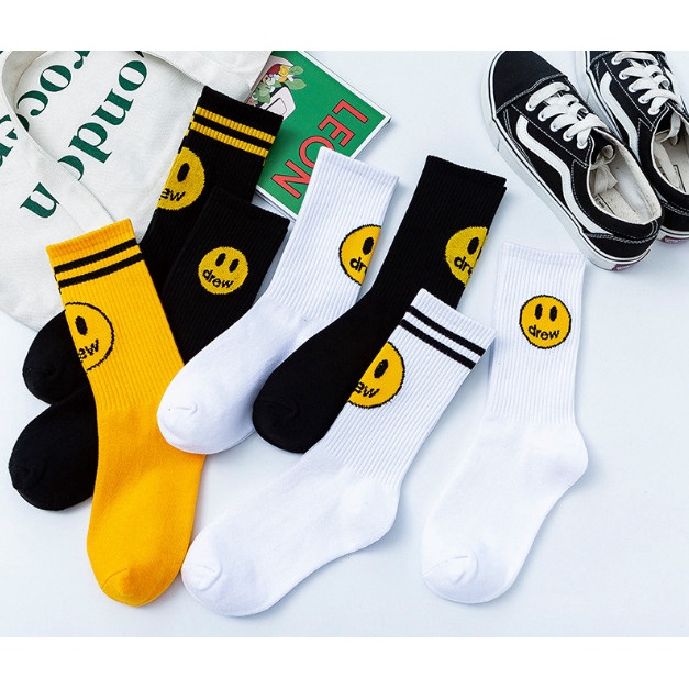 Vớ Tất DREW SMILE cao cổ Nam Nữ đủ màu phong cách trẻ trung, năng động.