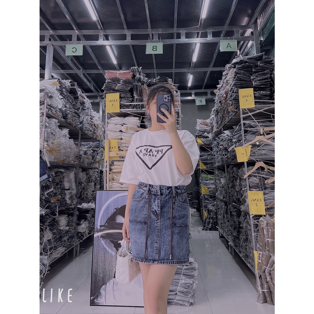 CHÂN VÁY JEAN NGẮN 2 TÚI HỘP DÂY RÚT HÀNG SIÊU CẤP CO DÃN TÔN DÁNG CỰC ĐẸP B170