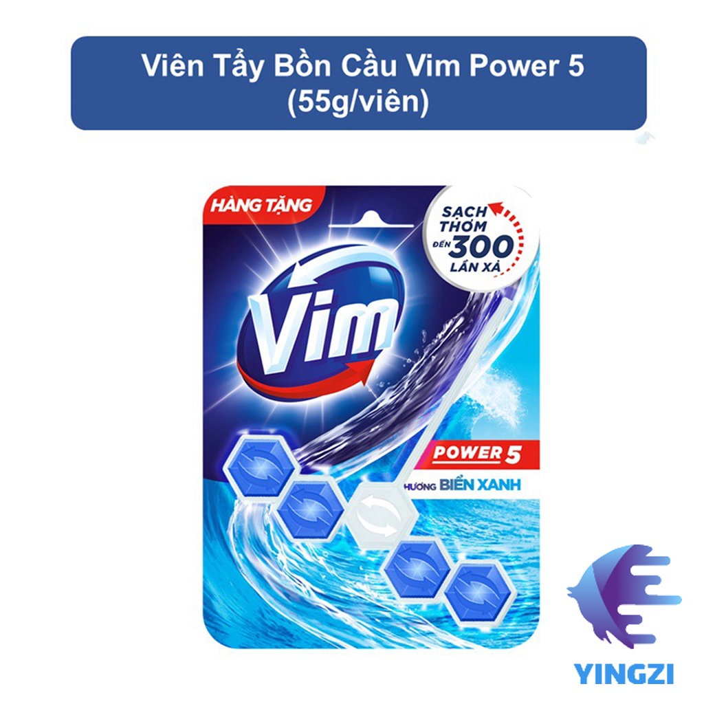 Viên Treo Bồn Cầu VIM POWER 5 sạch khuẩn thơm mát 55g/viên. Chai 450ml