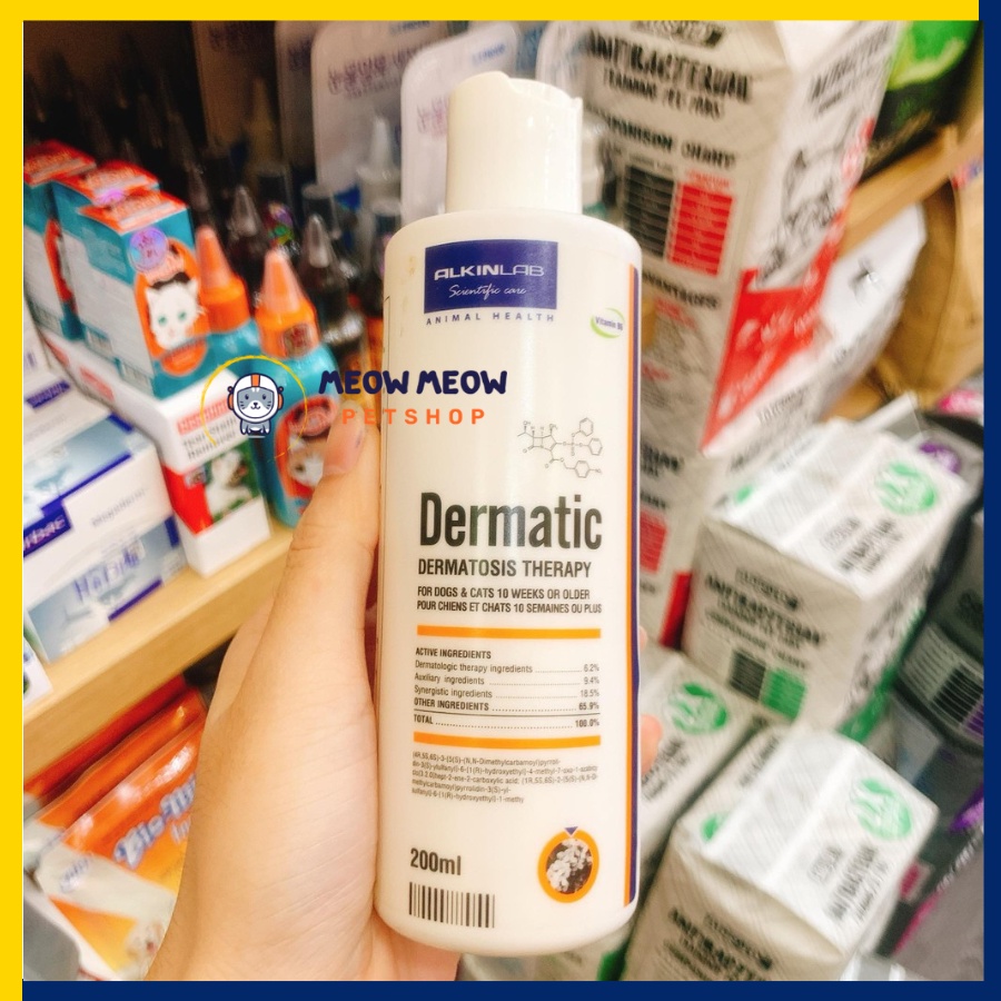 Sữa Tắm Fungamyl &amp; Dermatic Ngừa Nấm Da, Vảy Gàu Cho Chó Mèo (200ml)