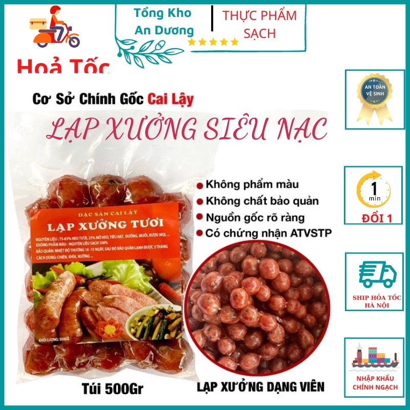 Lạp Xưởng Tươi Siêu Nạc Lạp Xưởng Hồ Lô, lạp sườn truyền thống 500gr ( Ship Hỏa Tốc Hà Nội )