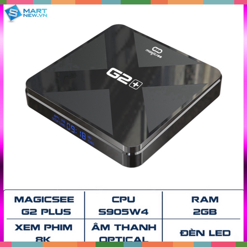 Android Tivi Box Magicsee G2 Plus Android 9.0 Ram 2GB Rom 16Gb Wifi 5Ghz - Giảm giá sốc