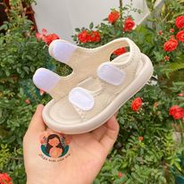 Dép sandal cho bé quai chéo thoáng chân chất da PU siêu mềm MG baby đế cao su mềm
