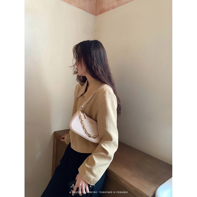 Túi Xách Nữ Da Đeo Vai Phối Dây Xích Siêu Sang