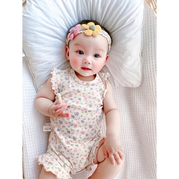 Set bộ body thun hoa nhí kèm quần đùi xinh xắn , phong cách hàn quốc cho bé gái