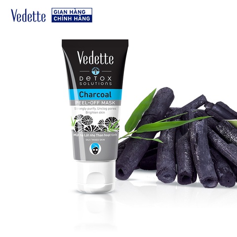 Mặt nạ lột nhẹ Than hoạt tính 50ml Vedette - Thanh lọc da mạnh mẽ và Giúp da trắng sáng