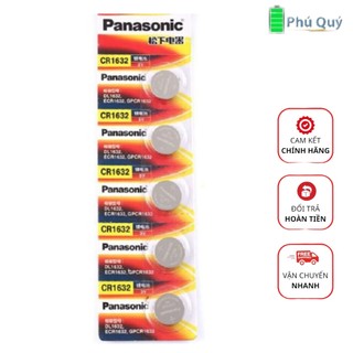 Pin CR1632 Panasonic lithium 3V vỉ 5 viên chính hãng
