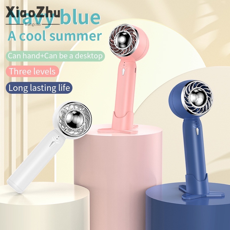 xiaozhubangchu Quạt Thổi Gió Cầm Tay mini Để Bàn Sạc usb Tiện Lợi