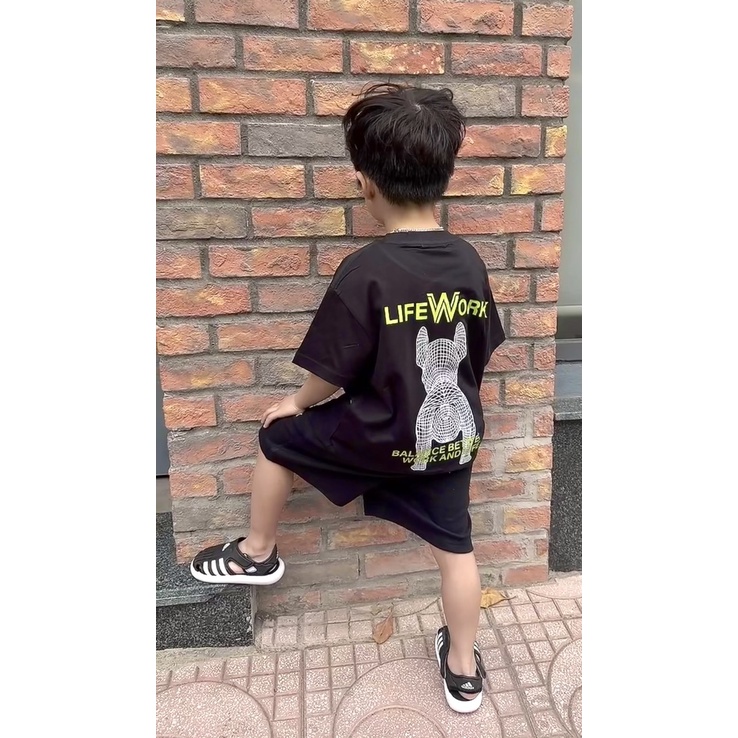 🔥SALE SỐC💯 Sét quần áo trẻ em  Chó LW Đen Trắng 2023 2BKids