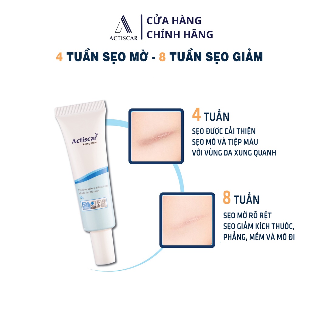 Kem Sẹo Actiscar Làm Xẹp Sẹo Lồi, Cải Thiện Sẹo Lõm, Sẹo Bỏng Và Sẹo Thâm 20g