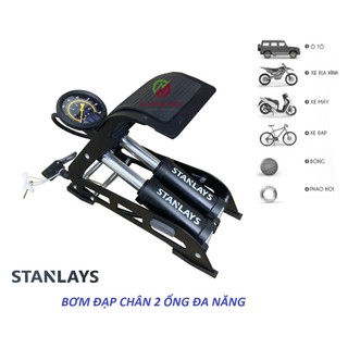 Bơm đạp chân  xe náy - oto đa năng STANLAY 2 ống