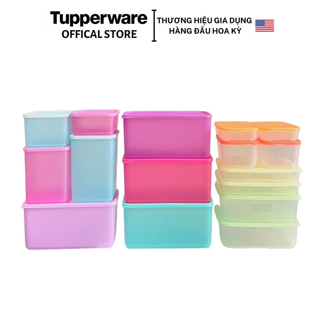 Bộ hộp trữ đông và trữ mát Tupperware Freezermate Colorful, Funtastic Four and Pop Fiesta Set 16 - Bảo hành trọn đời