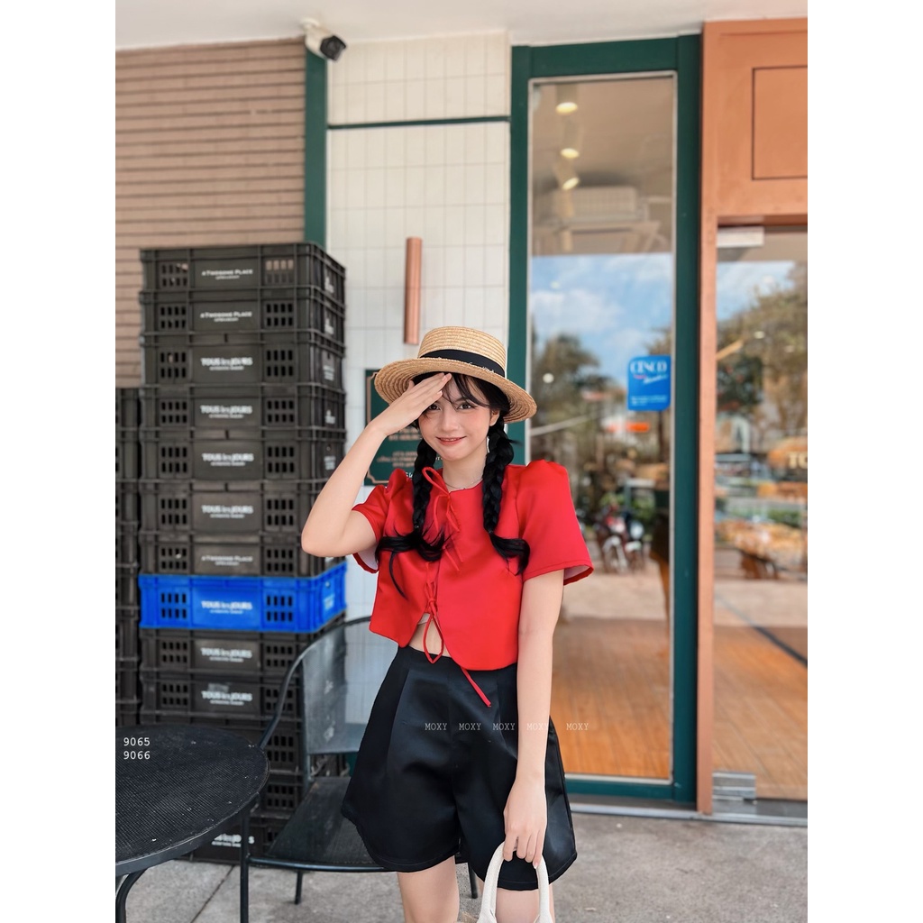 SP009065-Áo tafta nơ