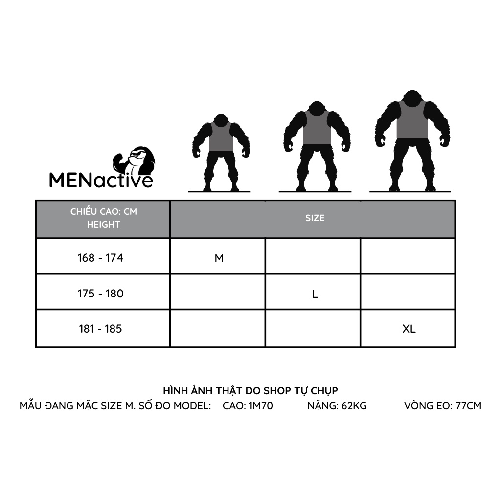 Áo ba lỗ nam thể thao MENactive, tập gym, chạy bộ, chất vải mềm mại, thoáng khí, co giãn cao ABL02