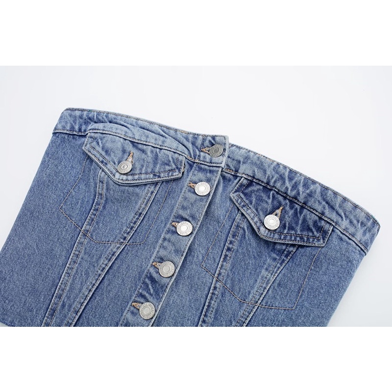 Áo ống denim LiLi ROOM