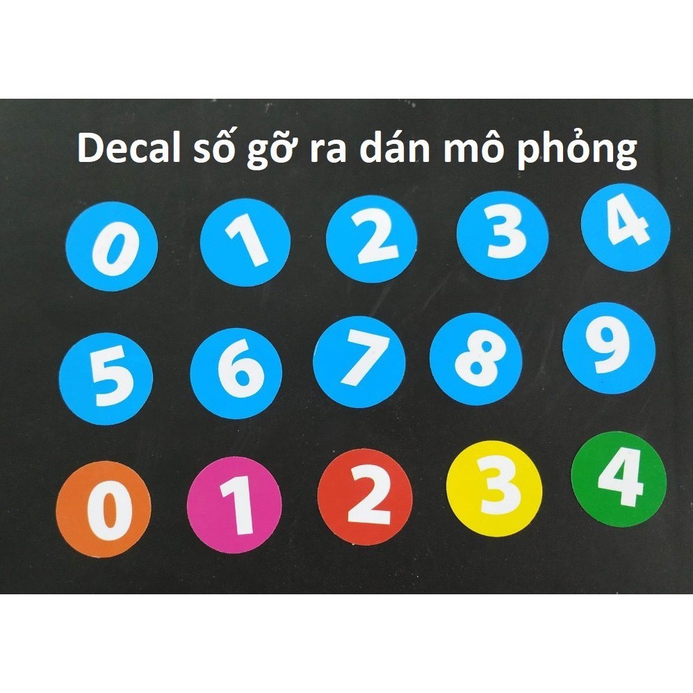 Tem nhãn dán số decal - set 10 tờ