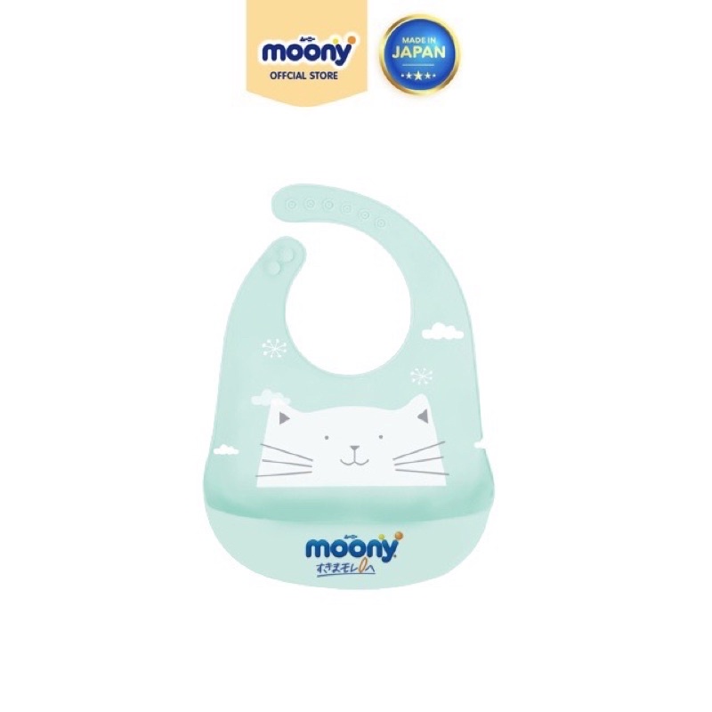 Set 2 yếm ăn dặm trẻ em hkm moony màu xanh màu vàng