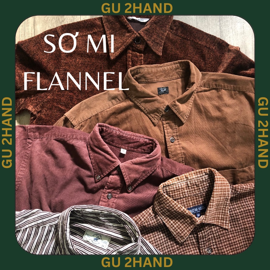 Áo sơ mi flannel 2hand chụp thật