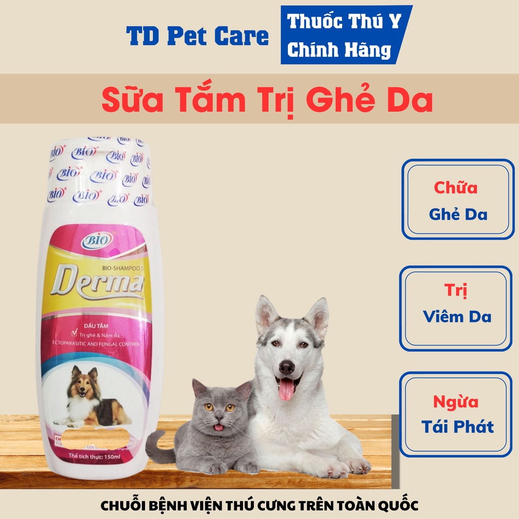 Sữa Tắm Mèo Ve Rận Cho Mèo TD Bio Derma 150ml