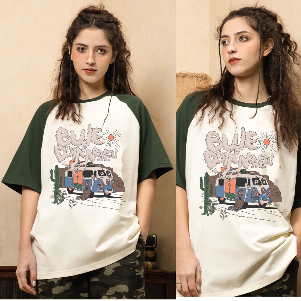Áo thun tay lỡ BLUE DOIN NOHEV phông Unisex nam nữ Cotton oversize form rộng phối raplang Bduck Girl