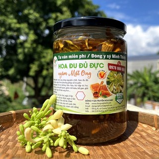 Hộp 900g mật ong rừng nguyên chất ngâm hoa đu đủ đực đông y nghi anh