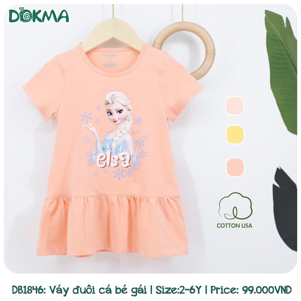 2-6Y Váy cộc tay bé gái Dokma DB1846