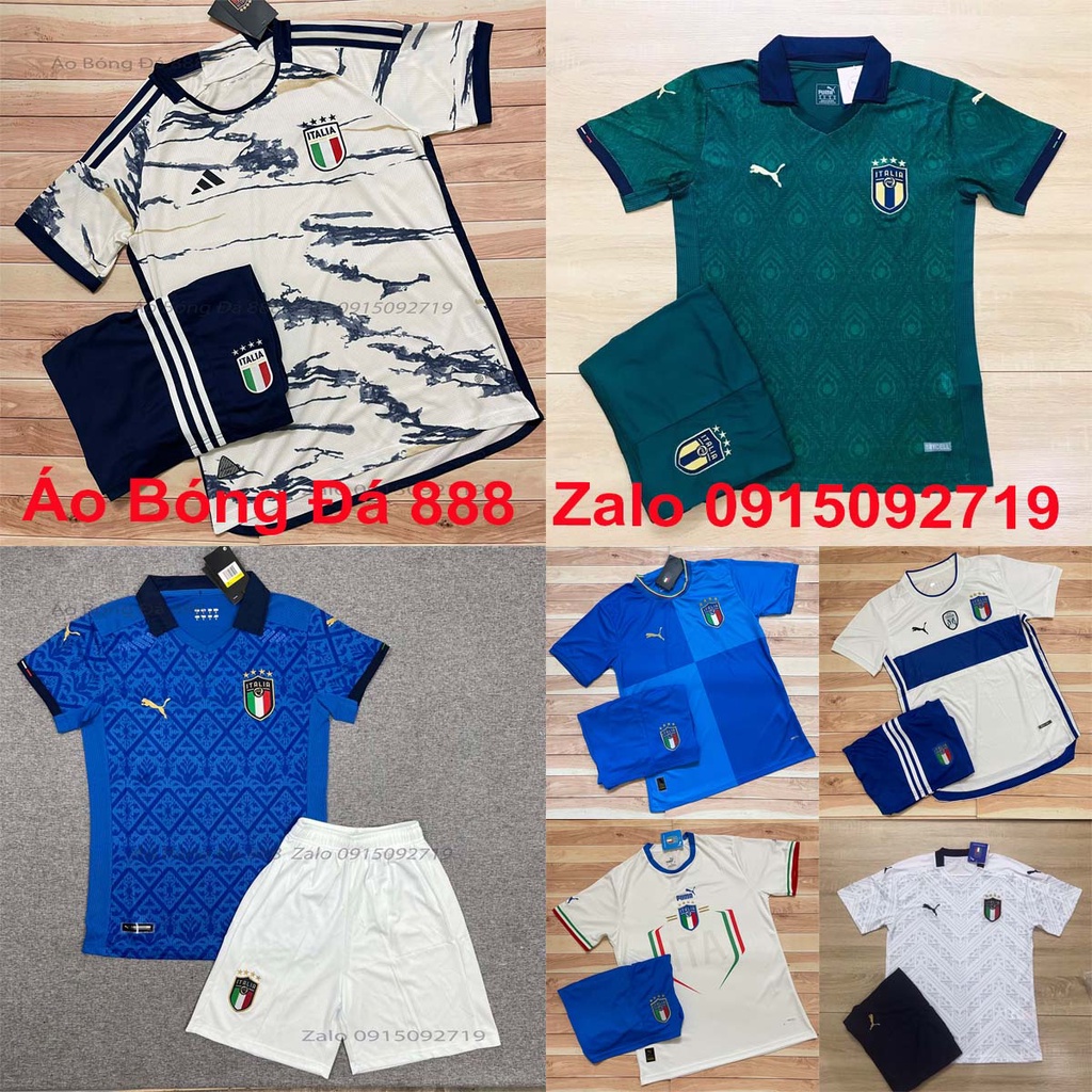 Áo Bóng Đá Đội Tuyển Italia - Nhiều Màu - Chuẩn Mẫu Thi Đấu - Vải Polyester Thái Gai Lưới