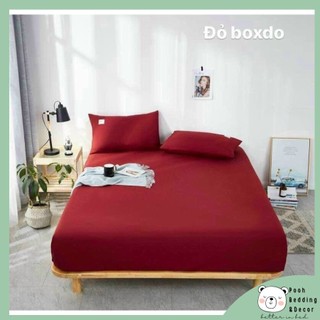 [MÃ SBT11396 GIẢM 20K ĐƠN 0Đ] Bộ Ga Giường Vỏ Gối 3 Món Cotton Tici Các Màu Trơn Hiện Đại Đủ Size Poohbedding
