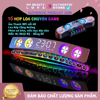 Loa Bluetooth LED RGB quang phổ 10 chế độ Led cao cấp - Tích hợp Đồng hồ + Nhiệt độ, Kết nối PC, TV - Soaiy SH39 cao cấp
