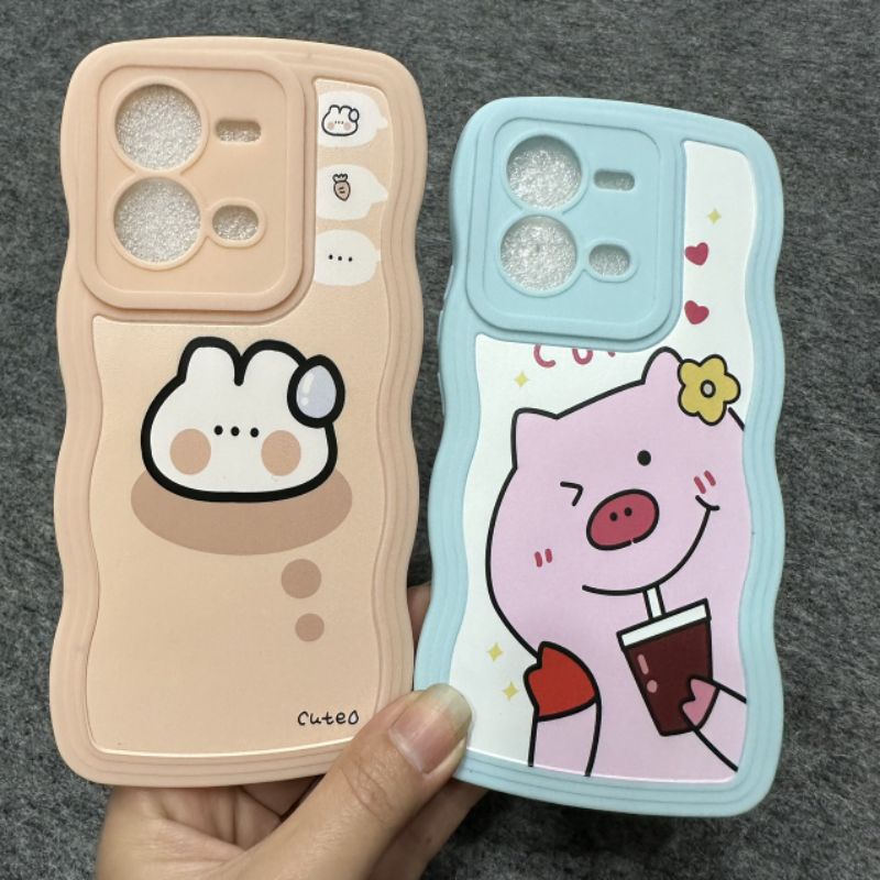 Case ốp lưng Vivo V25 / V25E dẻo nhiều hình siêu dễ thương viền lượn sóng bảo vệ camera