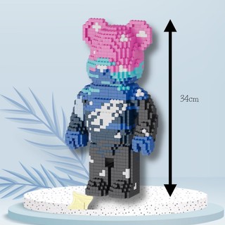 Mô Hình Lắp Ráp Gấu BearBrick - Le.go lắp ráp gấu mảnh trơn