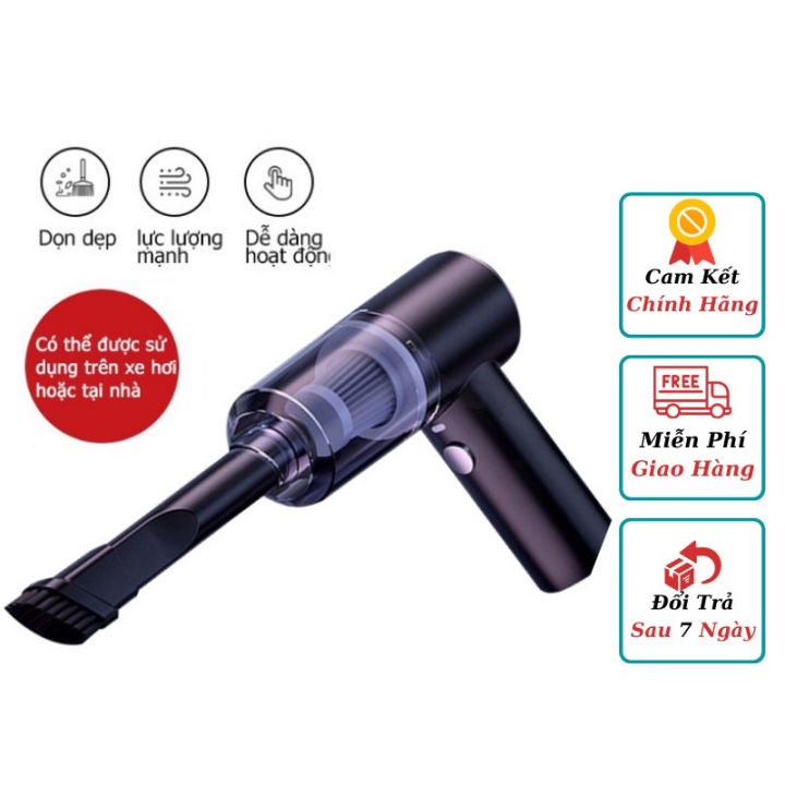 Máy hút bụi cầm tay mini không dây lực hút siêu mạnh sử dụng hút bụi ô tô