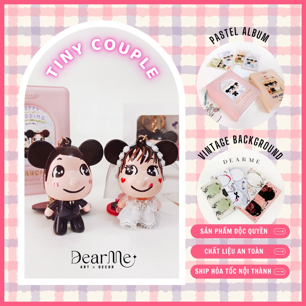 Tiny Copuple ♥ Cặp móc khóa gấu cô dâu chú rể