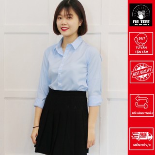 Áo Sơ Mi Nữ FIG TREE Màu Xanh Nhạt Nhẹ nhàng