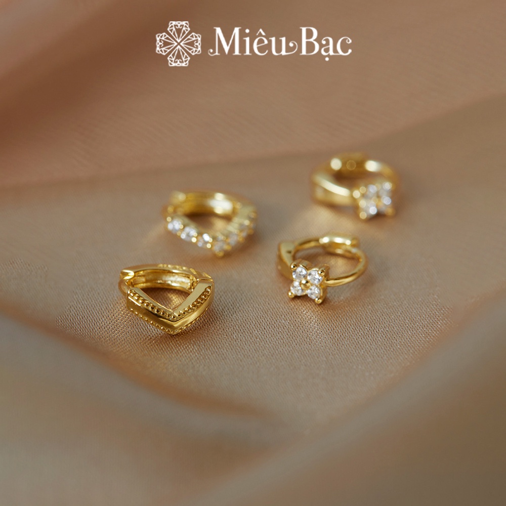 Bông tai bạc nữ Miêu Bạc vòng tròn đeo vành tai cá tính chất liệu s925 phụ kiện trang sức nữ MB04