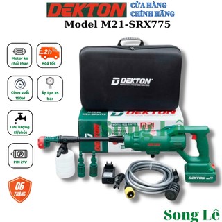 Máy Rửa Xe Pin DEKTON M21-SRX775 Chân Pin Makita - Tặng đầy đủ phụ kiện