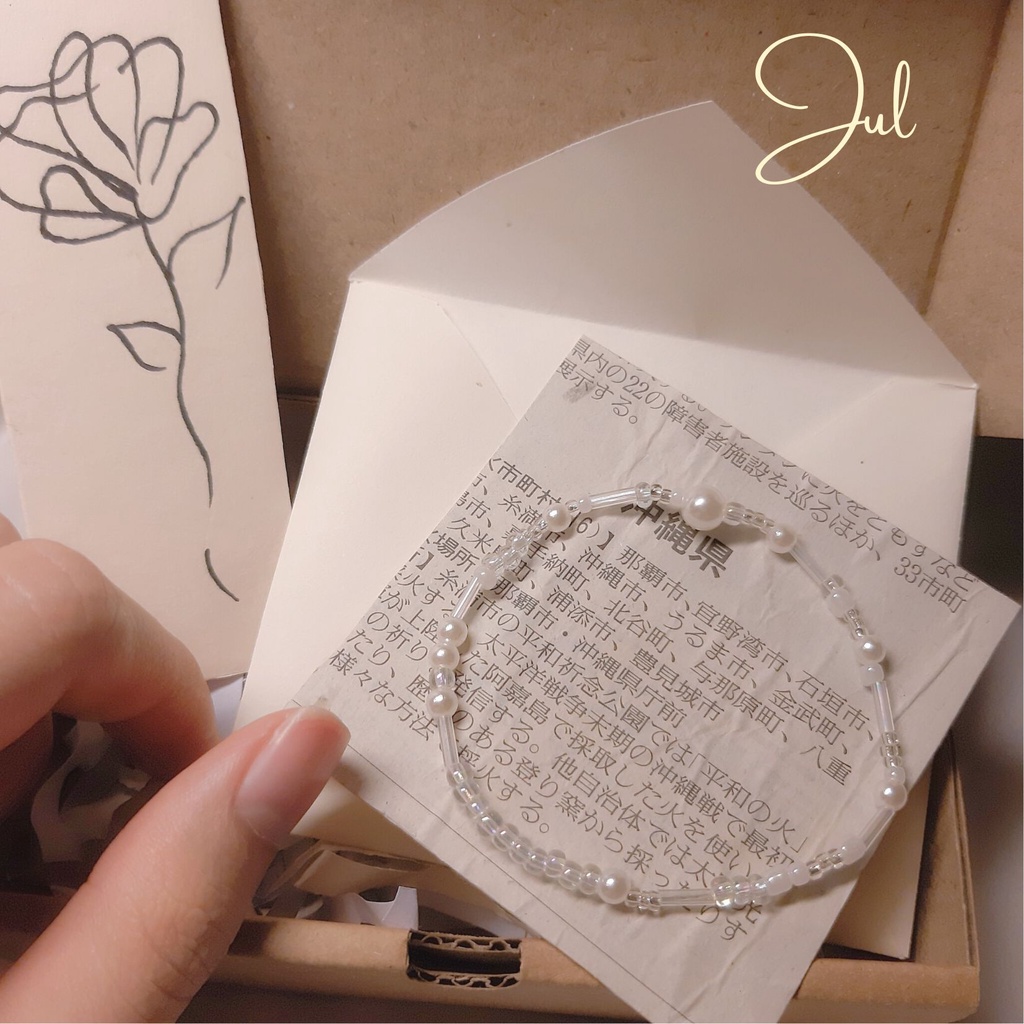 Vòng tay sương sớm mix hạt cườm và ngọc trai nhân tạo