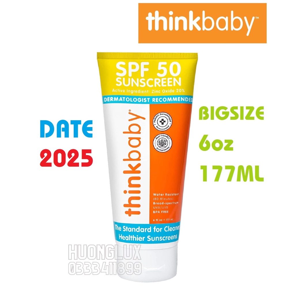 Kem chống nắng cho bé THINKBABY Safe Sunscreen Broad Spectrum SPF50 6oz -177ml