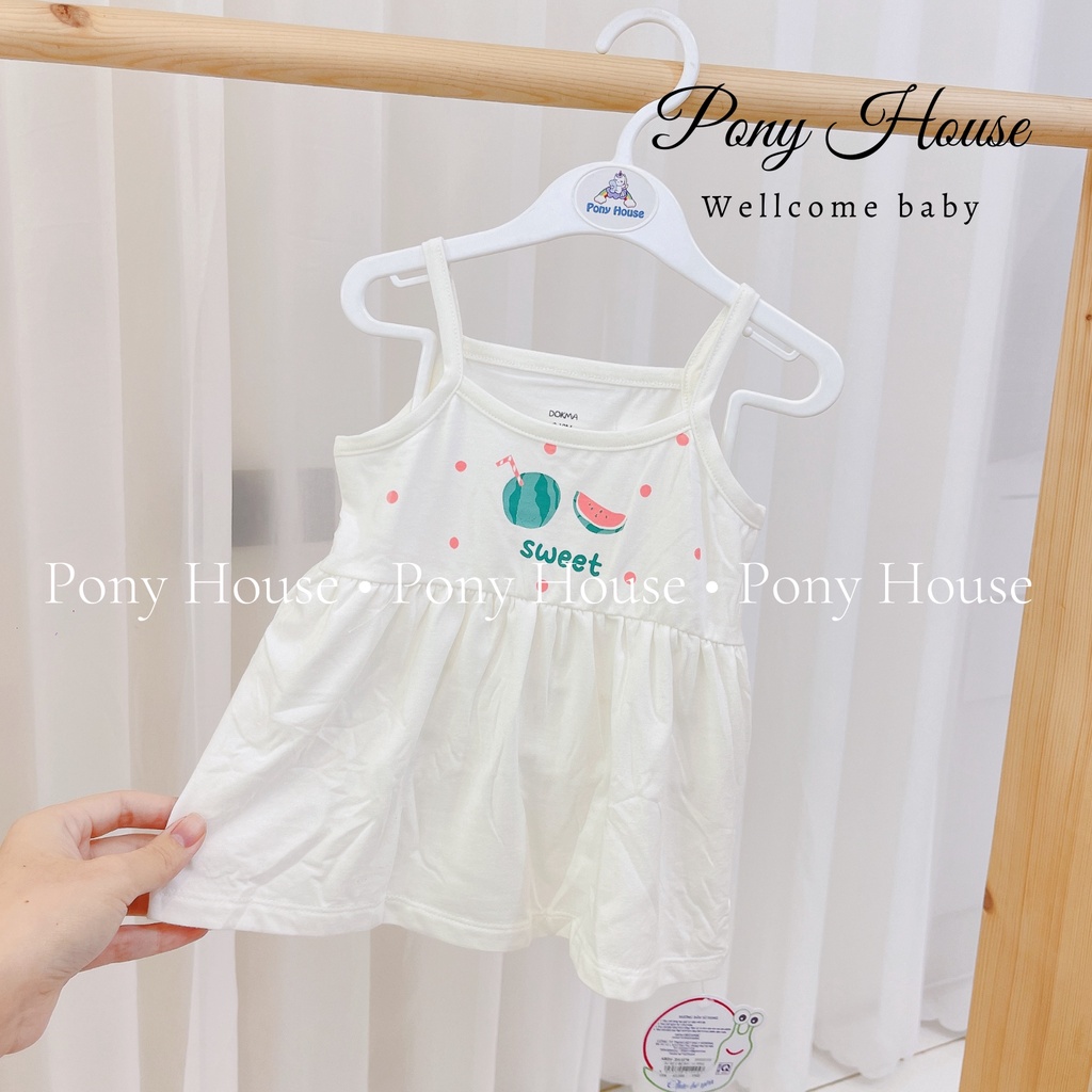 Áo Hai Dây Dokma Cho Bé Gái - Áo 2 Dây Chất Cotton Mềm Mát (Size từ 9-12M đến 2-3Y)