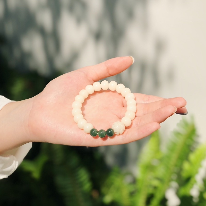 Vòng tay hạt Bồ Đề Lá Bối mix Đá năng lượng nhẹ nhàng - Bình An - phong thuỷ