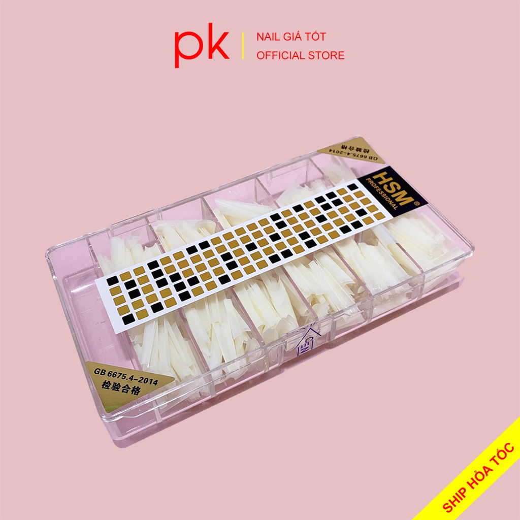 Móng típ, móng nối thang dẻo đủ size từ 0-9 hộp (tem số) 500 móng